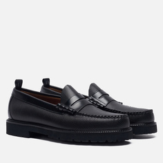 Мужские ботинки лоферы Fred Perry x G.H. Bass Textured, цвет чёрный