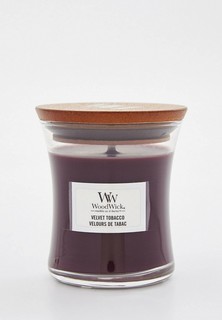 Свеча ароматическая Woodwick маленькая "Бархатистый табак", 85гр.