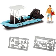 Игровой набор Dickie PlayLife Лодка рыбацкая с аксессуарами 1:24 20 см