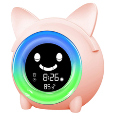 Часы будильник электронные LaLa-Kids с ночником и тренировкой сна Котик