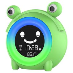 Часы будильник электронные LaLa-Kids с ночником и тренировкой сна Лягушонок