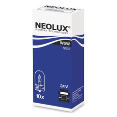 Лампа автомобильная галогенная NEOLUX N507, W5W, 24В, 5Вт, 1шт