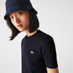 Женская футболка из мягкого хлопка Lacoste с круглым вырезом