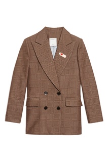 Коричневый жакет с принтом Sandro