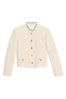 Укороченный жакет цвета экрю Sandro