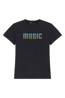 Черная футболка с надписью Music Maje
