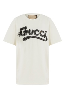Белая футболка с логотипом Gucci