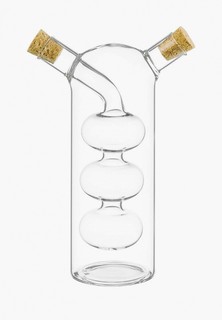 Бутылка Elan Gallery для масла, уксуса, соевого соуса 2в1 250, 70 мл 11,5х5,8х16,7 см Crystal glass с пробкой