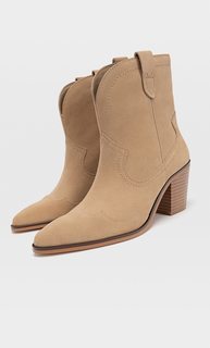 Stradivarius Кожаные Ботильоны В Ковбойском Стиле Бежевый 41