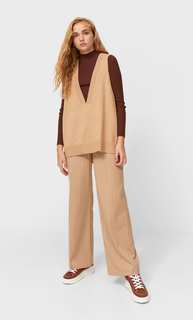 Stradivarius Жилет Оверсайз С V-Образным Вырезом Пестро-Бежевый Xxs