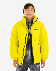 Жёлтая утеплённая куртка с нашивкой Youth culture для мальчика Gloria Jeans