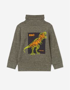 Хаки водолазка с динозавром для мальчика Gloria Jeans