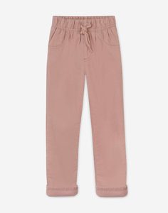Розовые утеплённые брюки Straight из вельвета для девочки Gloria Jeans