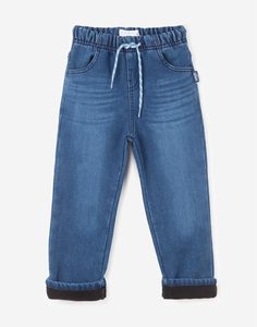 Утеплённые джинсы Straight с эластичным поясом для мальчика Gloria Jeans