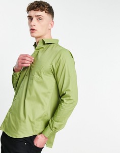 Классическая рубашка зауженного кроя Bolongaro Trevor-Зеленый цвет