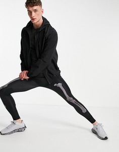 Леггинсы для бега со светоотражающим принтом костей Bolongaro Trevor Sport-Черный цвет