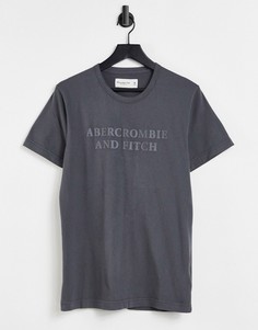 Черная футболка с логотипом в тон спереди Abercrombie & Fitch-Черный цвет