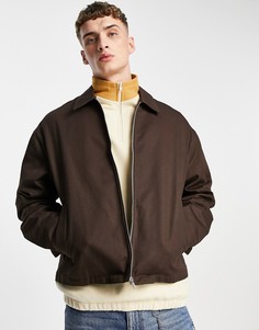 Коричневая oversize-куртка Харрингтон ASOS DESIGN-Коричневый цвет