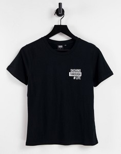 Черная футболка с логотипом Dr Denim Luna-Черный цвет