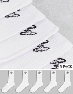 Набор из 5 пар белых носков Jack & Jones-Белый