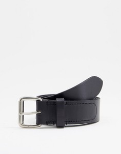 Черный кожаный ремень с логотипом пони Polo Ralph Lauren-Черный цвет