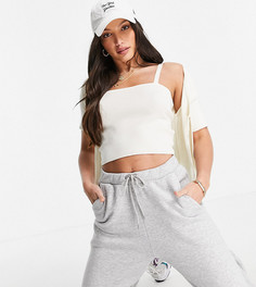 Комплект из вязаных кардигана и топа-майки кремового цвета Threadbare Tall Keegan-Белый