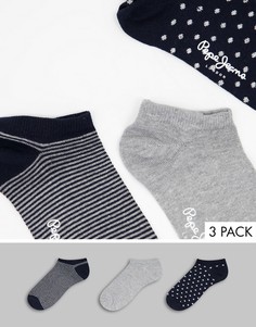 Набор из 3 пар спортивных носков темно-синего и серого меланжевого цвета Pepe Jeans-Темно-синий