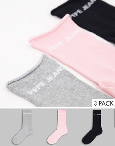 Набор из 3 пар носков черного, розового и серого цветов Pepe Jeans Adelle-Черный