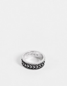 Серебристое кольцо с эмалью Icon Brand-Серебристый