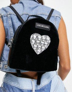 Черный рюкзак с логотипом в форме сердца Love Moschino-Черный цвет