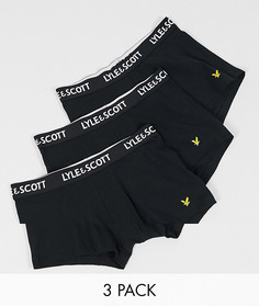 Набор из 3 черных боксеров-брифов Lyle & Scott Bodywear-Черный цвет