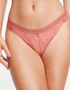 Кружевные стринги пыльно-розового цвета Gossard-Оранжевый цвет
