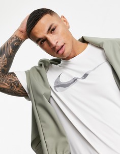 Белая футболка с крупным логотипом Nike Training Hyperdry-Белый