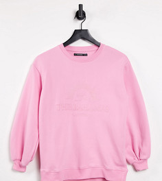 Розовый oversized-свитер с вышивкой Threadbare Petite-Розовый цвет