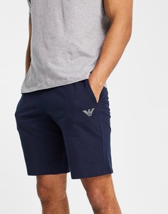 Темно-синие шорты с логотипом-орлом Emporio Armani Bodywear Terry-Темно-синий