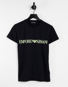 Черная футболка Emporio Armani Bodywear Megalogo-Черный цвет