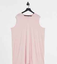 Розовое платье-футболка без рукавов Noisy May Curve-Розовый цвет