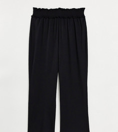 Черные брюки с присборенной талией и широкими штанинами Vero Moda Curve-Черный цвет