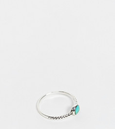 Серебряное кольцо плетеного дизайна с бирюзой Kingsley Ryan-Серебристый