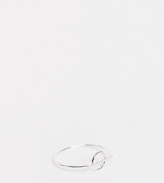 Кольцо из стерлингового серебра с декором в виде круга с планкой Kingsley Ryan Curve-Серебристый