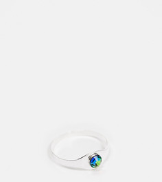 Кольцо из стерлингового серебра с камнем радужного оттенка Kingsley Ryan Curve-Серебристый