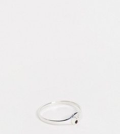 Кольцо из стерлингового серебра с искусственным аметистом для рожденных в феврале Kingsley Ryan Curve-Серебристый
