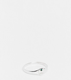 Кольцо из стерлингового серебра с искусственным изумрудом для рожденных в мае Kingsley Ryan Curve-Серебристый