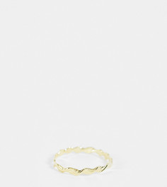 Позолоченное кольцо из стерлингового серебра с витым дизайном Kingsley Ryan Curve-Золотистый