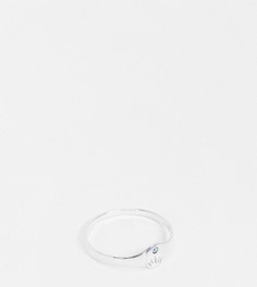 Кольцо из стерлингового серебра с аквамарином для родившихся в марте Kingsley Ryan Curve-Серебристый