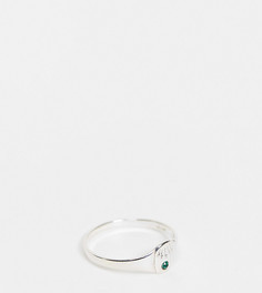 Кольцо из стерлингового серебра с искусственным изумрудом для рожденных в мае Kingsley Ryan-Серебристый