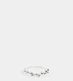 Тонкое кольцо с дизайном в виде листьев из стерлингового серебра Kingsley Ryan Curve-Серебристый