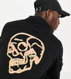 Джинсовая куртка с 3D-принтом черепа Bolongaro Trevor Tall-Черный цвет