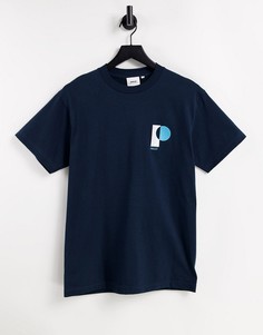 Темно-синяя футболка с вышивкой Parlez Pilot-Темно-синий
