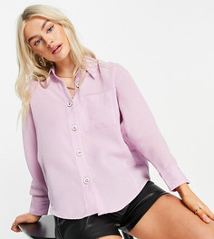 Сиреневая свободная рубашка в стиле "oversized" River Island Petite-Фиолетовый цвет
